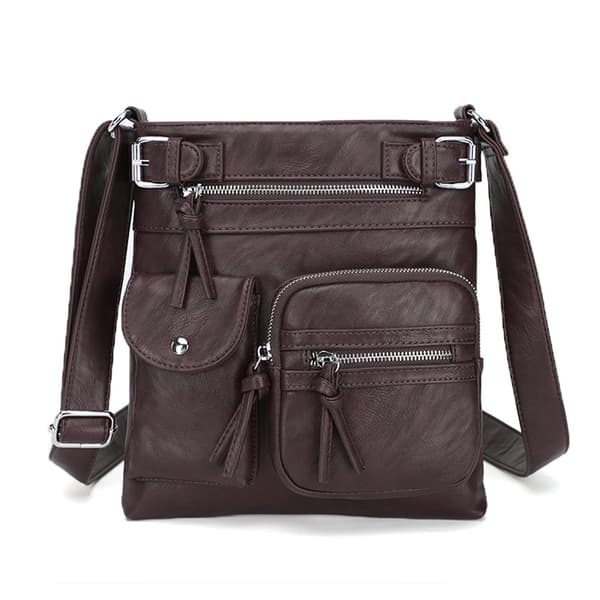 INF Stilig PU-Lær Crossbody Skulderveske kaffe