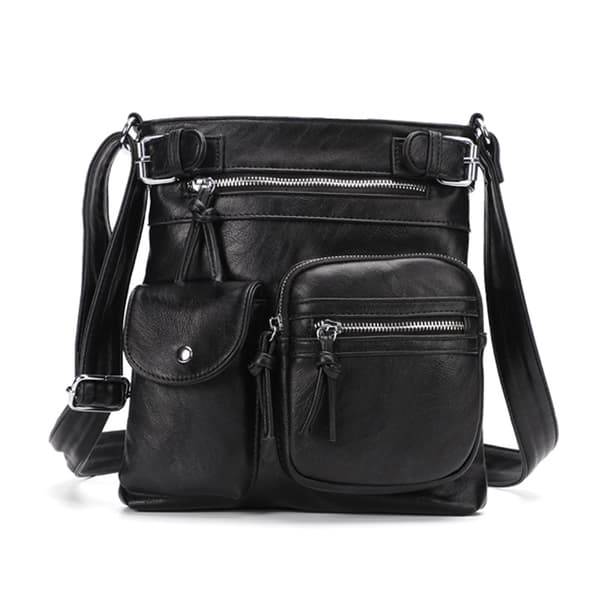 INF Stilfuld PU Læder Crossbody Skuldertaske Sort