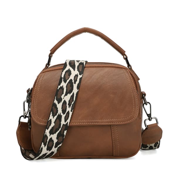 INF Chic PU Leather Håndveske - Skulderveske i Vintage Stil Brun