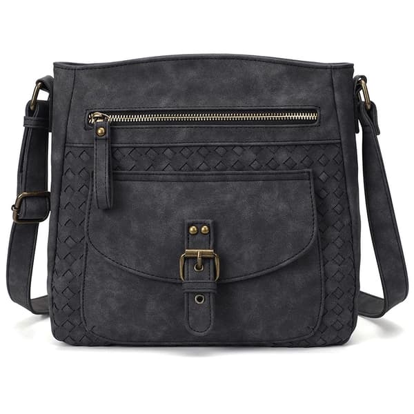 INF Vintageinspirerad Crossbody Messenger Bag i PU-läder Svart