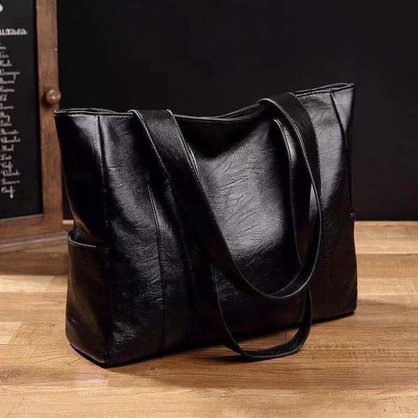 INF Chic Sort PU Læder Tote Taske - Alsidig & Rummelig