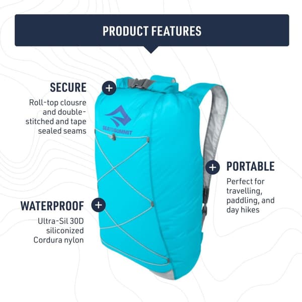 Mountain rygsæk Sea to Summit Ultra-Sil Dry Day Pack Grå Sølvfarvet 22 L