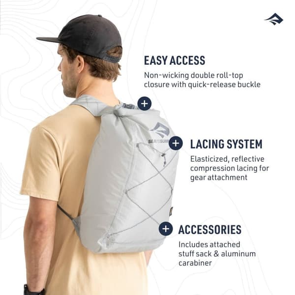 Kiipeilyreppu Sea to Summit Ultra-Sil Dry Day Pack Oranssi Hopeinen 22 L