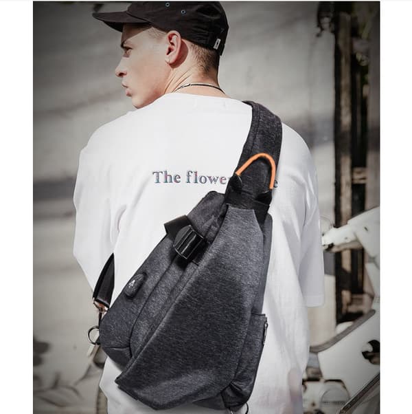 INF Mångsidig svart Oxford-tyg axel/crossbody-väska