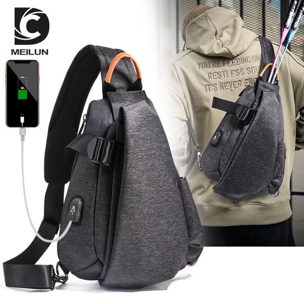 INF Mångsidig svart Oxford-tyg axel/crossbody-väska