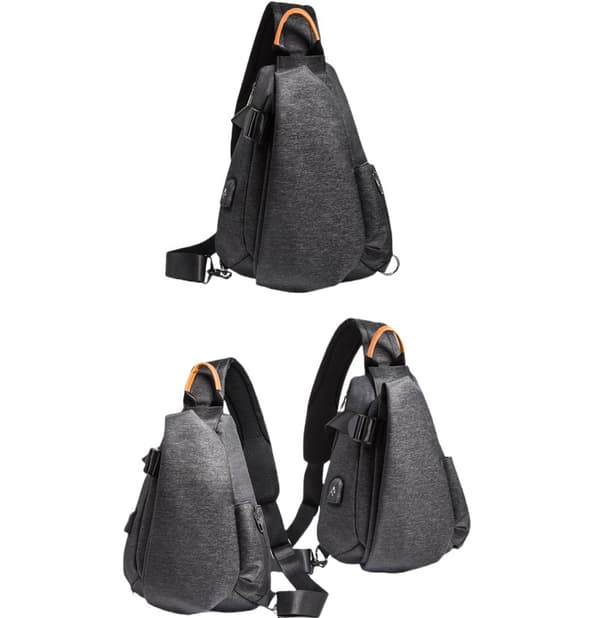 INF Mångsidig svart Oxford-tyg axel/crossbody-väska