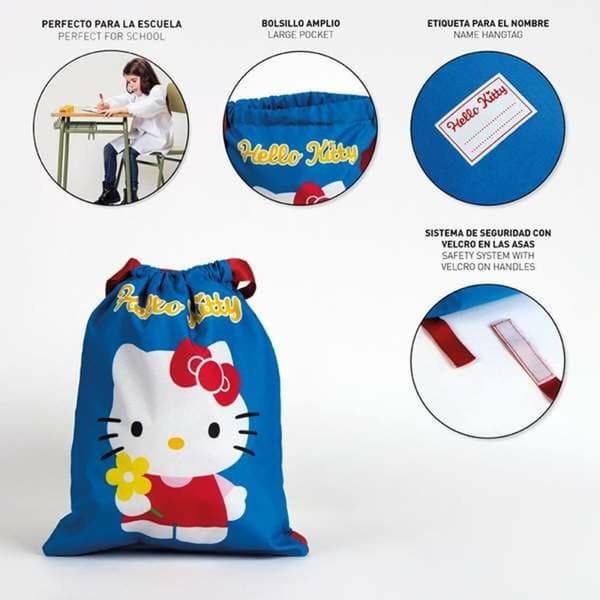 Ryggsekk med Stringer Hello Kitty Blå 27 x 33 cm