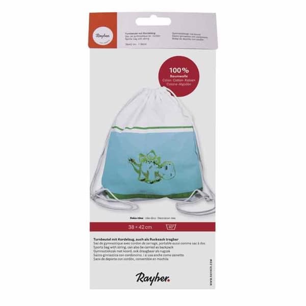Rayher Hobby Tyg poolväska att dekorera - vit 38 x 42 cm - 38693102