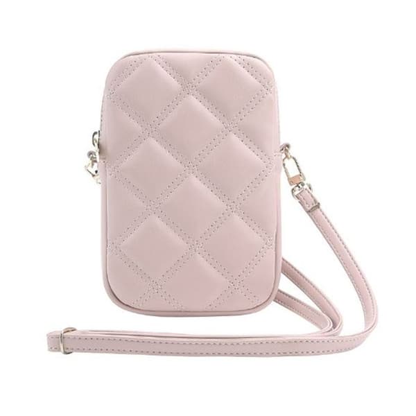 Mobiltelefonväska - Guess - Zip Quilted 4G - Rosa - Ekologiskt läder - Justerbar rem