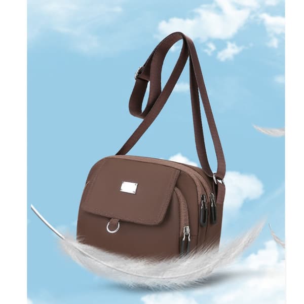 INF Snygg 2025 Crossbody-väska i nylon för kvinnor kaffe