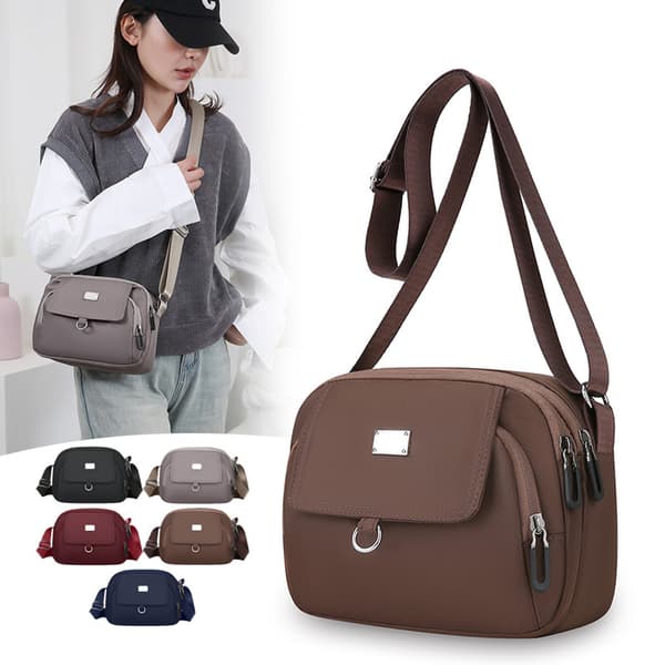 INF Snygg 2025 Crossbody-väska i nylon för kvinnor kaffe