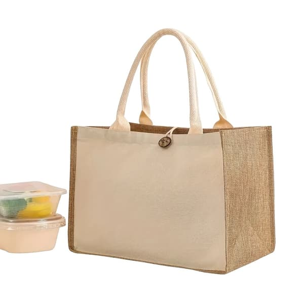 Farveblok Tote Bag, Rummelig Indvendig, Vandafvisende Design,rizontal mellemstørrelse