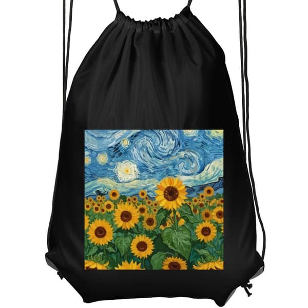 Sporty Gympose | Komfortabel Treningspose for Barn Solsikrefelt kunst - Van Gogh-inspirert maleri med en stjernehimmel