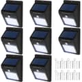 Miniatyrbillede 1 af 6: 8x LED lampe med bevægelsessensor og solceller - sort