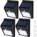 Miniatyrbillede 1 af 6: 4x LED lampe med bevægelsessensor og solceller - sort
