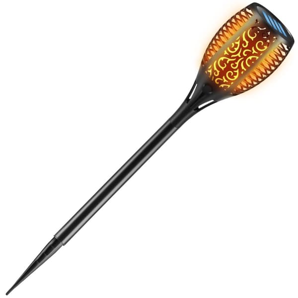 Solcellelamper, sæt med 6 stk., Flare, LED, skumringssensor - sort