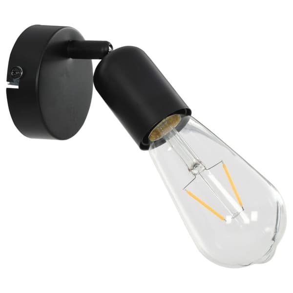 vidaXL Spotlights 2 st med glödlampor 2 W svart E27