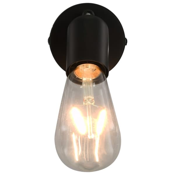 vidaXL Spotlights 2 st med glödlampor 2 W svart E27