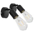 Miniatyrbild 2 av 11: vidaXL Spotlights 2 st med glödlampor 2 W svart E27