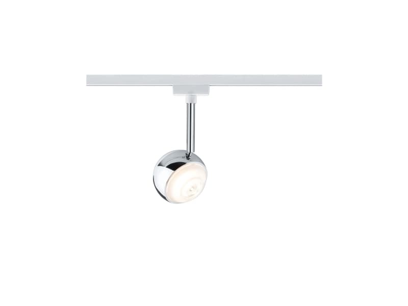 Paulmann 954.56, Skena för spotlight, 1 lampor, LED, 2700 K, 420 LM, Krom, Vit