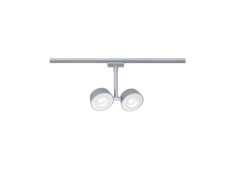 Paulmann 954.71, Skena för spotlight, 2 lampor, LED, 2700 K, 294 LM, Krom, Vit