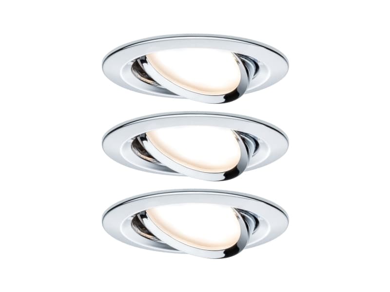 Paulmann 934.70, Nedtryckbar spotlight, GU10, 3 lampor, LED, 2700 K, Krom
