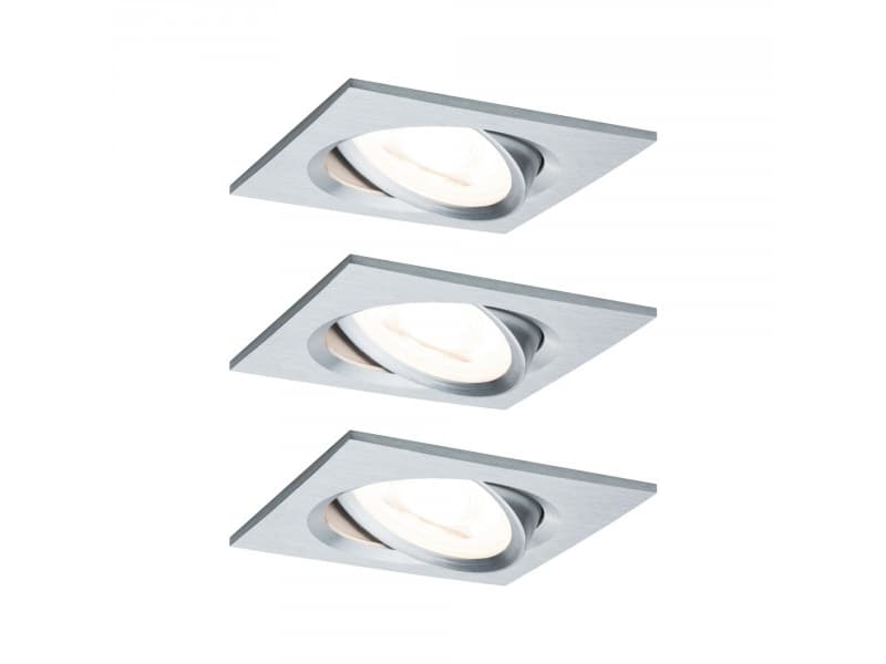 Paulmann 934.74, Nedtryckbar spotlight, GU10, 3 lampor, LED, 2700 K, Gjuten aluminium