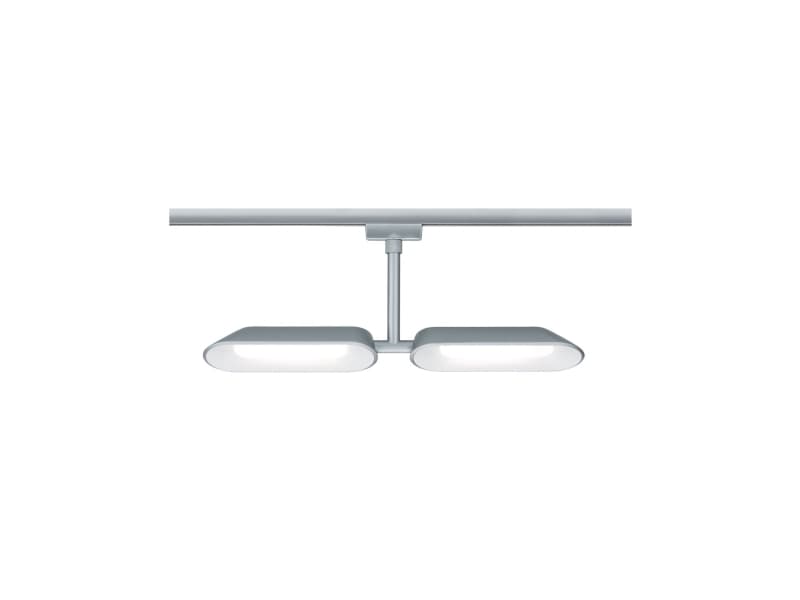Paulmann 954.69, Skena för spotlight, 2 lampor, LED, 2700 K, 652 LM, Krom, Vit