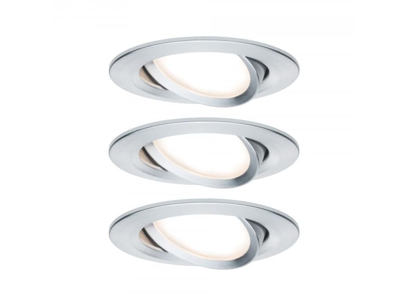 Paulmann 934.87, Nedtryckbar spotlight, 3 lampor, LED, 2700 K, 630 LM, Gjuten aluminium