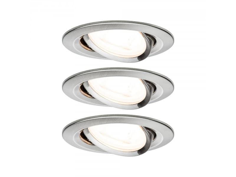 Paulmann 934.29, Nedtryckbar spotlight, GU10, 3 lampor, LED, 2700 K, Vit