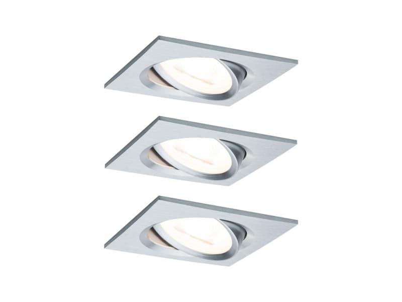 Paulmann 934.38, Nedtryckbar spotlight, GU10, 3 lampor, LED, 2700 K, Gjuten aluminium