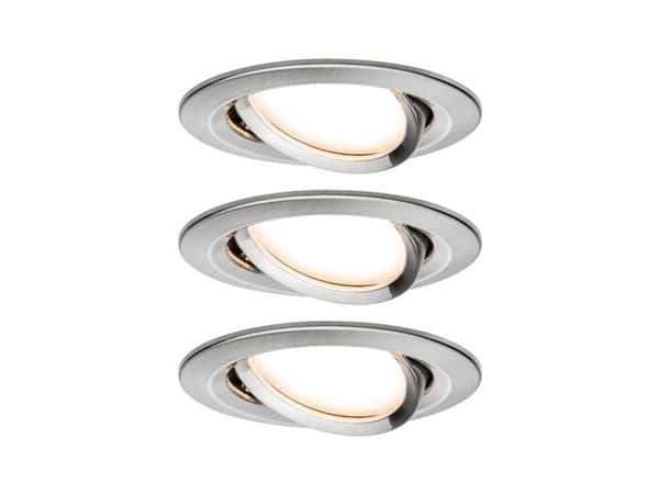 Paulmann 934.83, Indbygget lysplade, 3 pære(r ), LED, 2700 K, 630 lm, Metallic