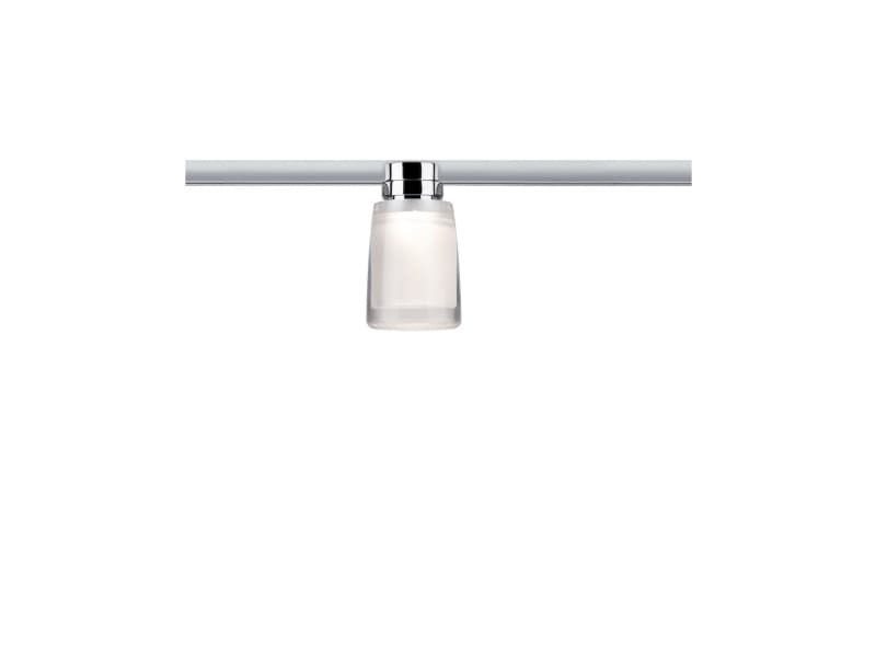 Paulmann 955.01, Skena för spotlight, 1 lampor, LED, 2700 K, 400 LM, Krom, Transparent, Vit