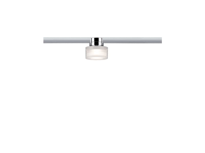 Paulmann 955.02, Skena för spotlight, 1 lampor, LED, 2700 K, 400 LM, Krom, Transparent, Vit