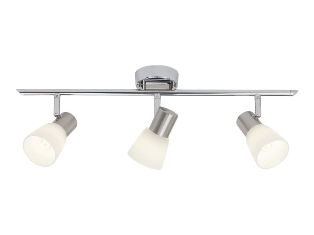 Brilliant Janna - Takspotlight - LED-glödlampa x 3 - E14 - totalt: 12 W - klass A++ - varmt vitt ljus - 2700 K - vit, krom, järn