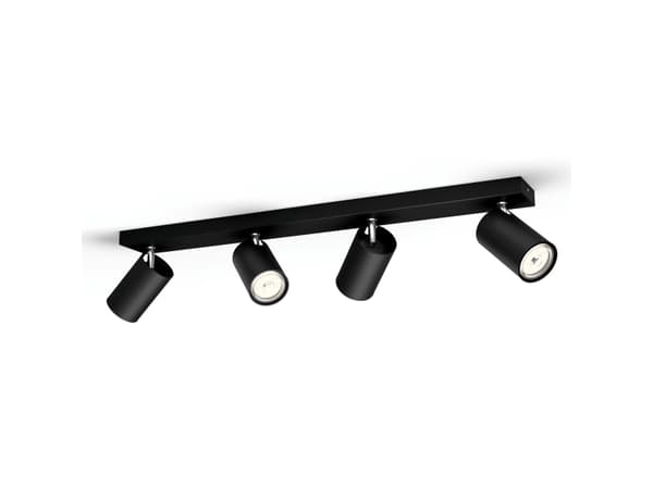 Kosipo stedSort metall, utskiftbar lyskilde - GU10, 4-punkts, justerbar, L 62,8 cm, ekskl. lyskilde. Pære følger ikke med Sort