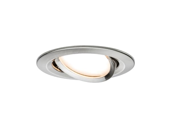 Paulmann 938.77, Innsunket spotlight, 1 ampuller, LED, 2700 K, 633 lm, Sølv Børstet stål