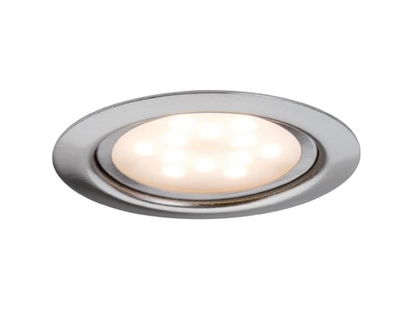 Paulmann 935.53, Innsunket spotlight, 3 ampuller, LED, 13,5 W, 2700 K, Børstet stål