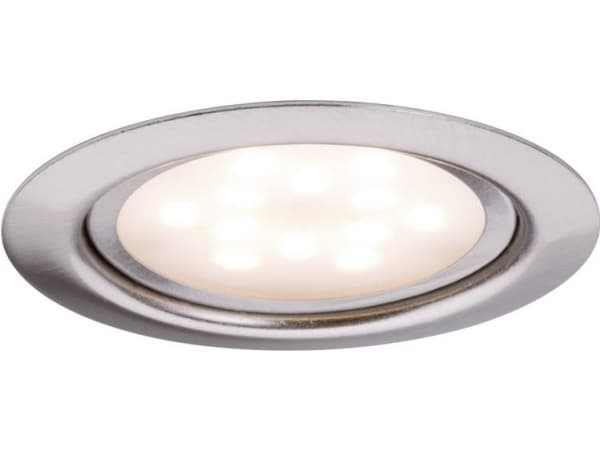 Paulmann 935.53, Innsunket spotlight, 3 ampuller, LED, 13,5 W, 2700 K, Børstet stål
