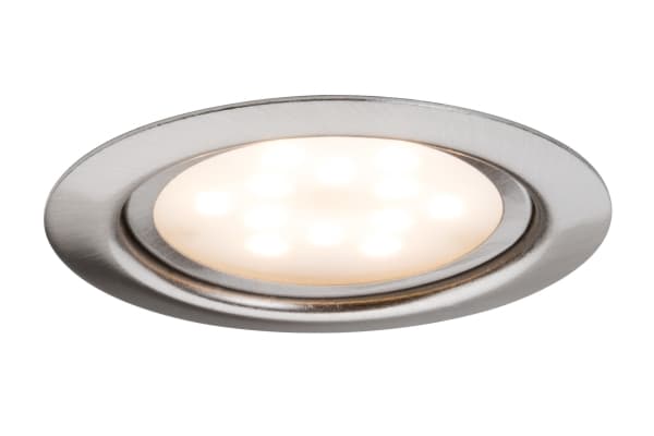Paulmann 935.53, Innsunket spotlight, 3 ampuller, LED, 13,5 W, 2700 K, Børstet stål Børstet stål