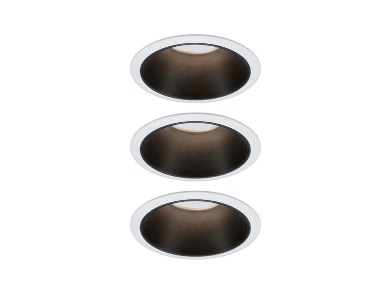 Paulmann 934.02, Nedtryckbar spotlight, Glödlampan/-lamporna kan inte bytas ut, 1 lampor, 6,5 W, 460 LM, Svart, Vit