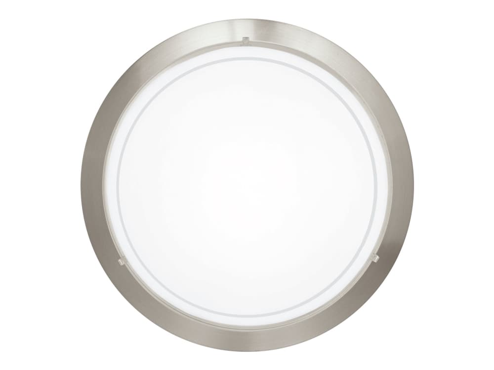 Eglo Planet 1 - Vägg-/taklampa - 1 uttag - E27 - vit, klar, satinnickel