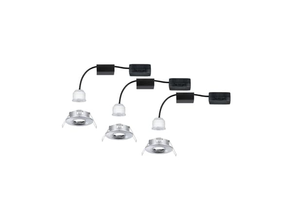 Paulmann 943.03, Innsunket spotlight, Ikke-utskiftbare pærer, 1 ampuller, LED, 2700 K, Kromfarget