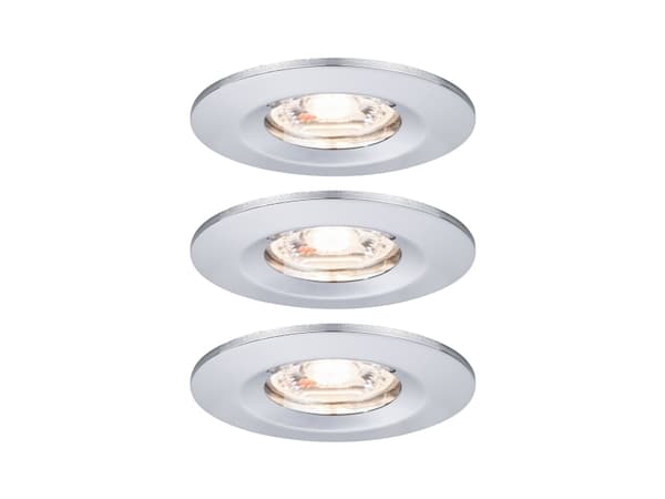 Paulmann 943.03, Innsunket spotlight, Ikke-utskiftbare pærer, 1 ampuller, LED, 2700 K, Kromfarget