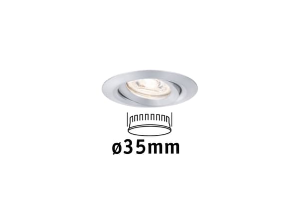 Paulmann 942.96, Syvennysspottivalo, Ei vaihdettavissa oleva hehkulamppu, 1 lamppu(a), LED, 2700 K, Alumiini