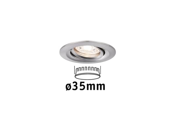 Paulmann 942.94, Innsunket spotlight, Ikke-utskiftbare pærer, 1 ampuller, LED, 2700 K, Børstet jern