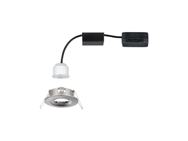 Paulmann 943.00, Innsunket spotlight, Ikke-utskiftbare pærer, 1 ampuller, LED, 2700 K, Børstet jern