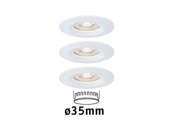 Paulmann 942.99, Innsunket spotlight, Ikke-utskiftbare pærer, 1 ampuller, LED, 2700 K, Hvit