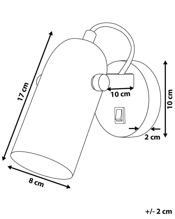 Væglampe Hvid Metal 17 cm Spotlight Skærm Justerbar Industrielt Design