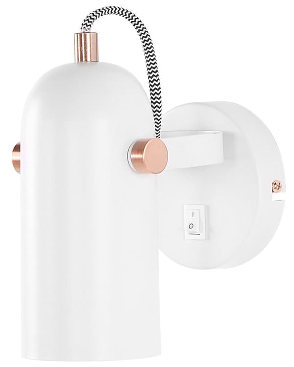 Væglampe Hvid Metal 17 cm Spotlight Skærm Justerbar Industrielt Design
